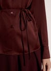 Soft Satin Shirt, Burgundy, large