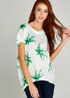 Misty Floral Over-sized Top, Green, large