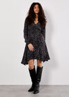 Leopard Hanky Hem Mini Dress, Grey, large