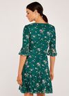 Blossom Lace Bell Sleeve Skater Dress, Green, large