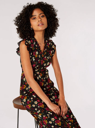 Brushstroke Floral Midi Dress