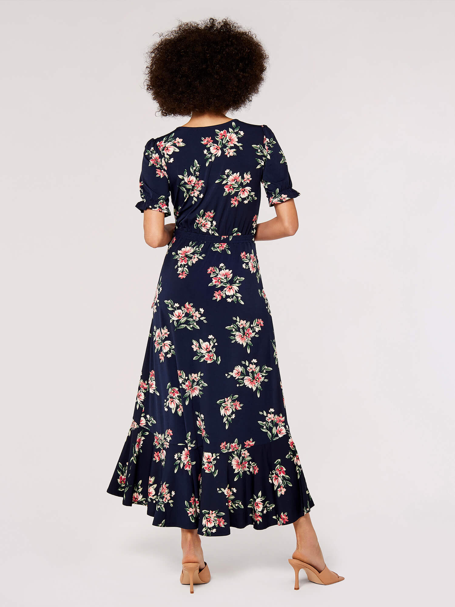 Missguided floral wrap dress top