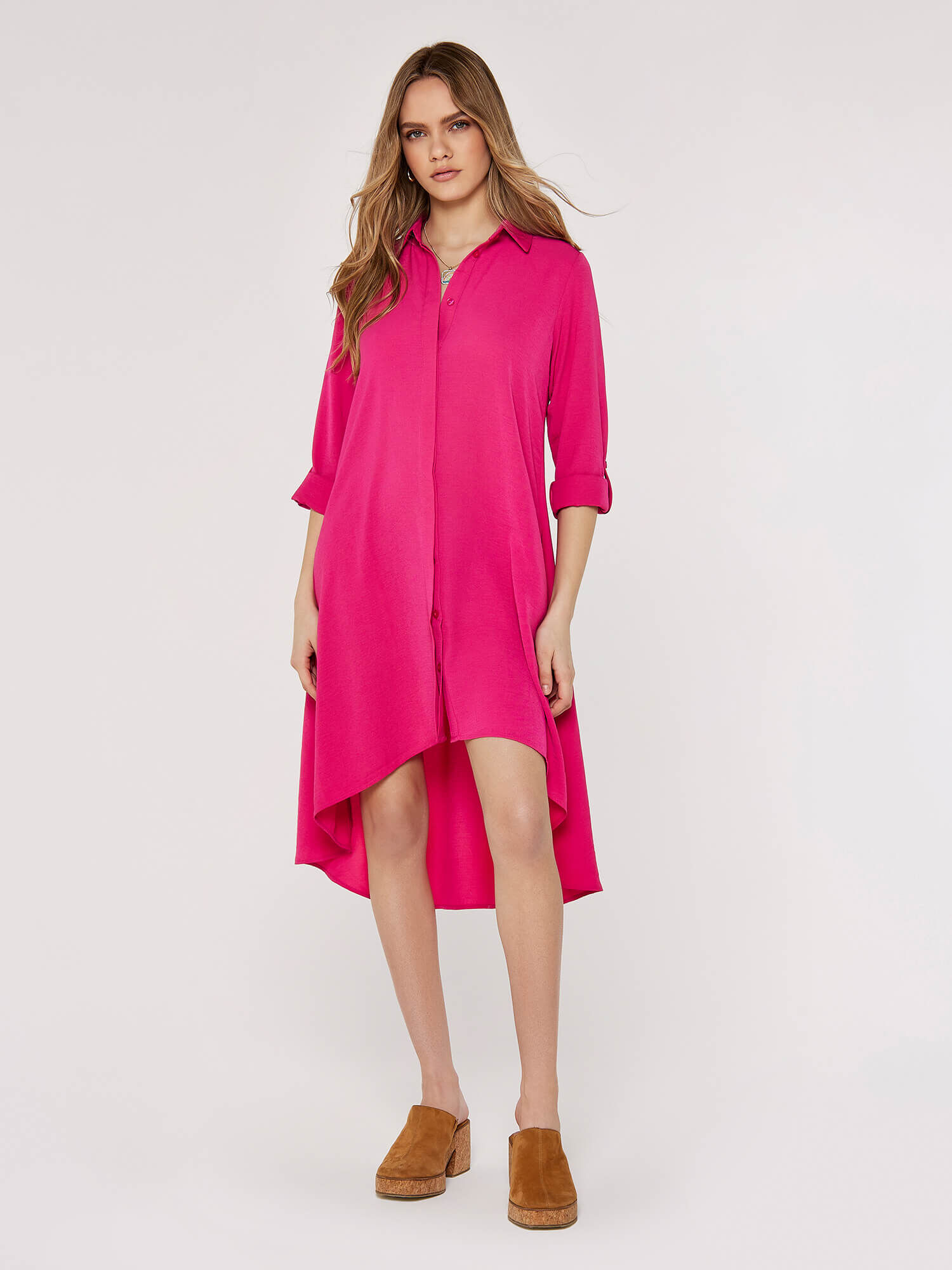 Shirt dress high low deals