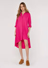 High-Low Hem Shirt Mini Dress, Pink, large