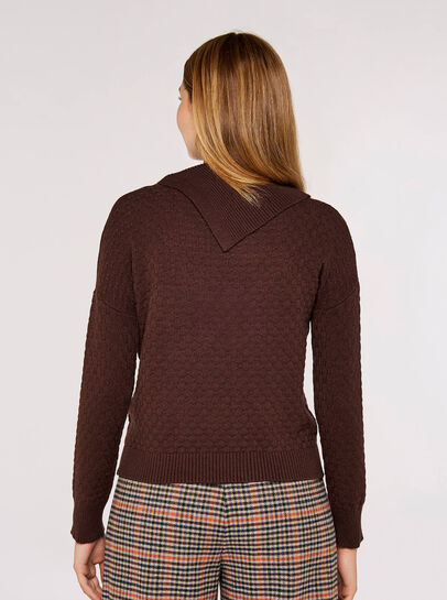 Button Neck Textured Jumper