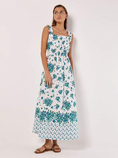 Floral Smocked Milkmaid Maxi Dress