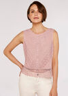 Back Bow Cotton Top, Pink, large