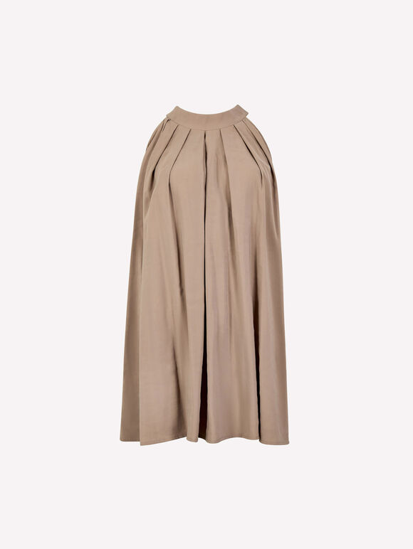 Soft Pleat Tunic Top, Stone, large