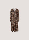 Ikat Print Midaxi Dress, Black, large