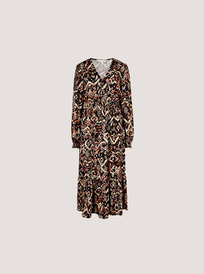 Ikat Print Midaxi Dress