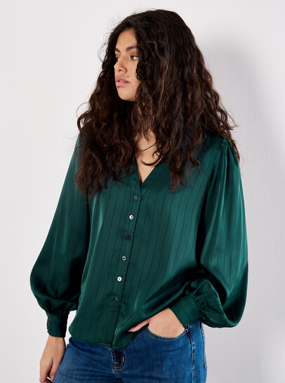 Satin Self-Stripe Blouse
