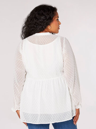 Curve Dobby Tiered Blouse