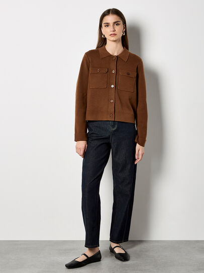 Patch Pocket Knitted Cardigan