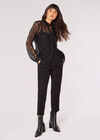 Geometric Guipure Lace Shirt, Black, large