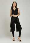 Black V Neck Hem Top, Black, large
