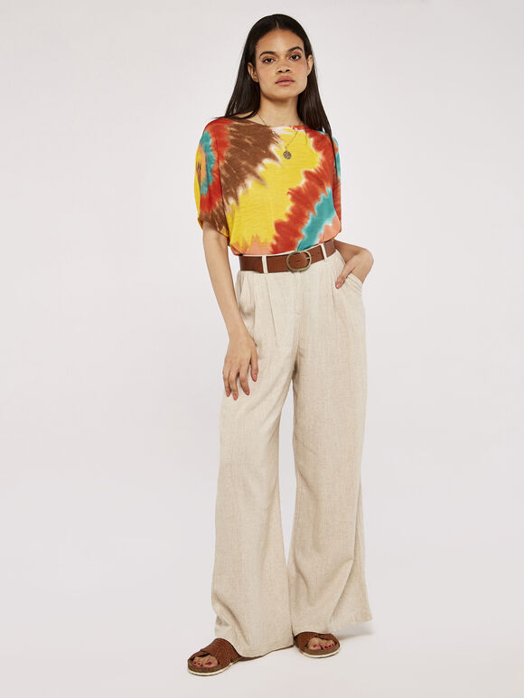 Tie Dye Oversized Top, Orange, large