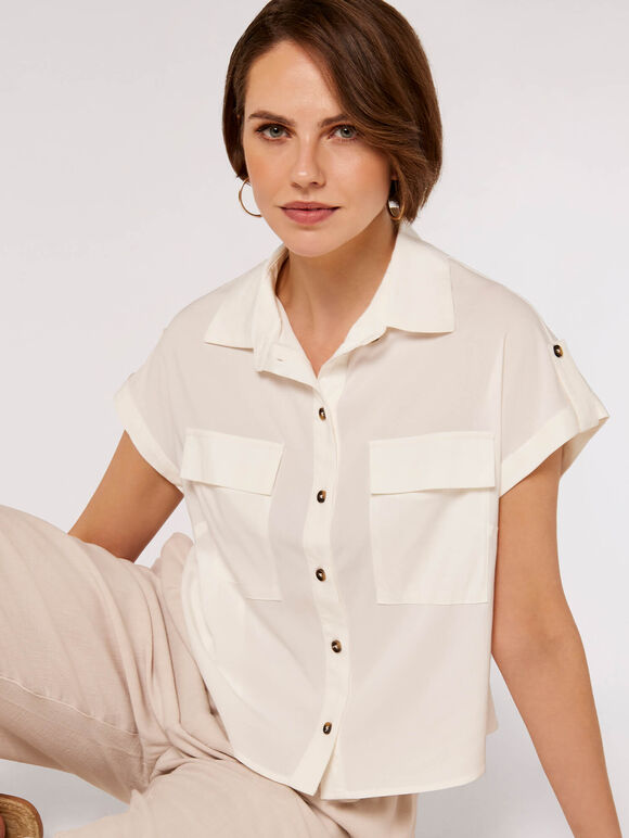 Utility Casa Boxy Shirt, White, large