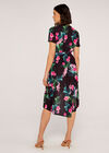 Tropical Wrap Dress, Black, large