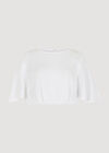 Textured Cotton Crop Top, White, large
