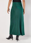 Satin Bias Midi Skirt, Green, large
