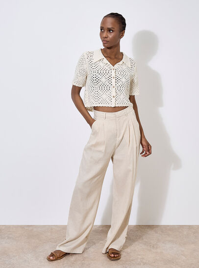 Floral Cotton Crochet Cardigan