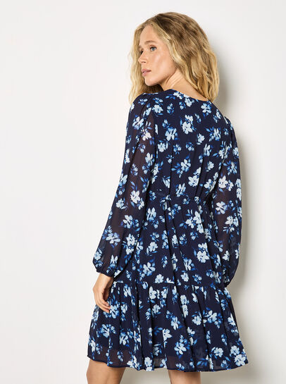 Chiffon Floral Print Mini Dress