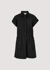 Utility Shirt Mini Dress, Black, large