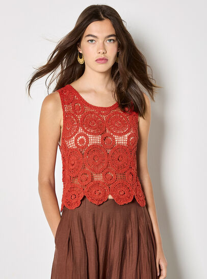 Crochet Circles Cotton Crop Top