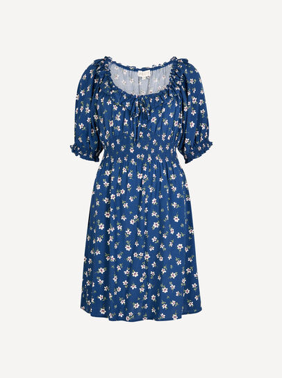 Floral Ruffle Milkmaid Mini Dress