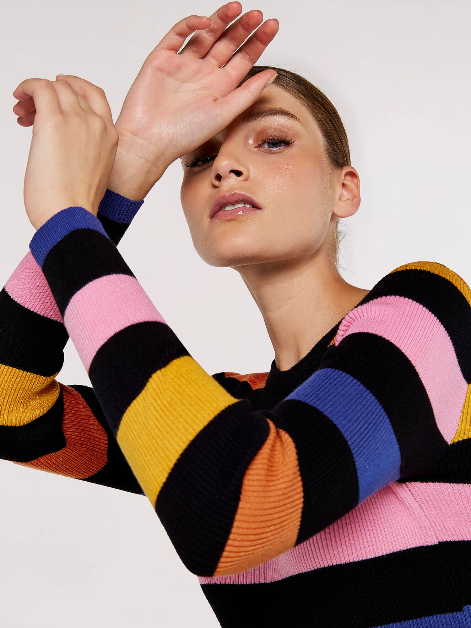 Striped knit midi dress sale