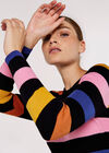 Striped Knitted Midi Dress, Black, large