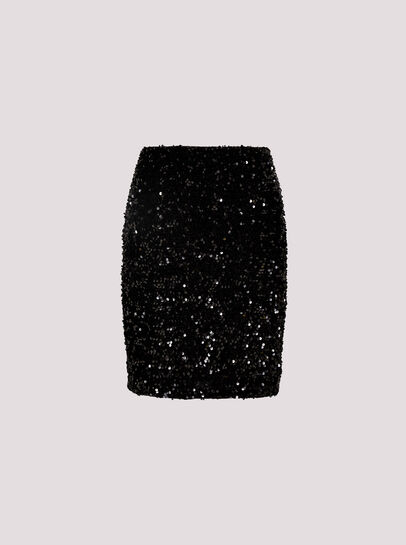 Velvet Sequin Bodycon Mini Skirt