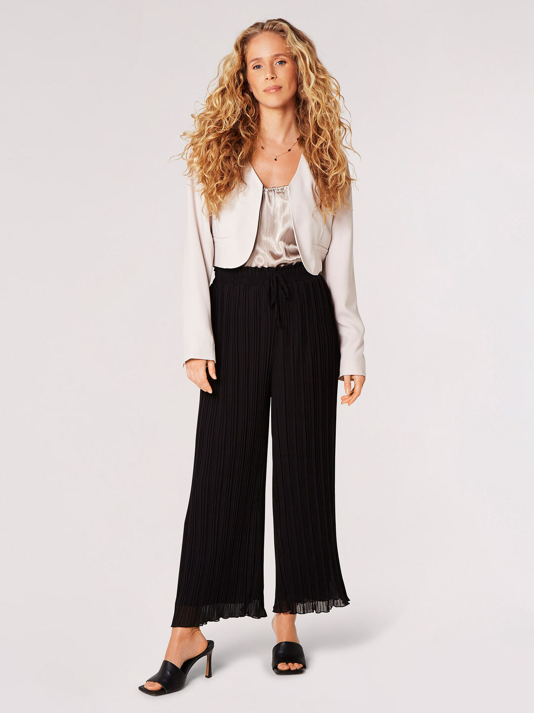 Image of Chiffon Pleated Longline Culottes