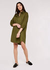 Oversized Shirt Mini  Dress, Khaki, large