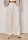 Wide Leg Chino Trousers, Cream, large