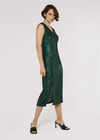 Sequin Split Hem Midi Dress, Green, large