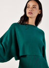 Cropped Batwing Jumper, Green, large