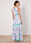 Pastel Swirl Satin Maxi Dress, Mint, large