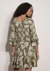 Sarasa Floral Ruffle Mini Dress, Khaki, large