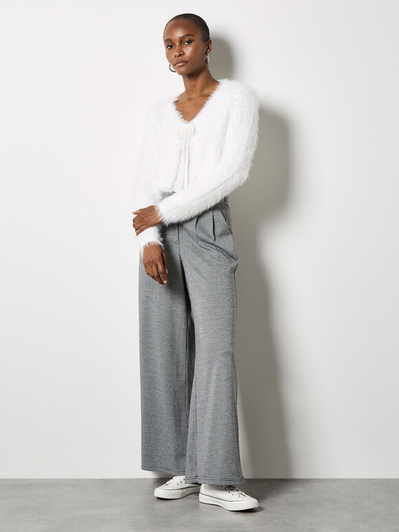 Fluffy Cropped Bolero, White, large