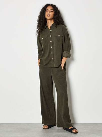 Cord Wide-Leg Trousers