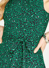Apricot Leaf Pleat Detail Skater Dress, Green, large