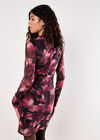 Floral Mesh Bodycon Mini Dress, Black, large