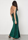 Backless Satin Maxi Dress, Green, large