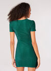 Metallic Bodycon Mini Dress, Green, large