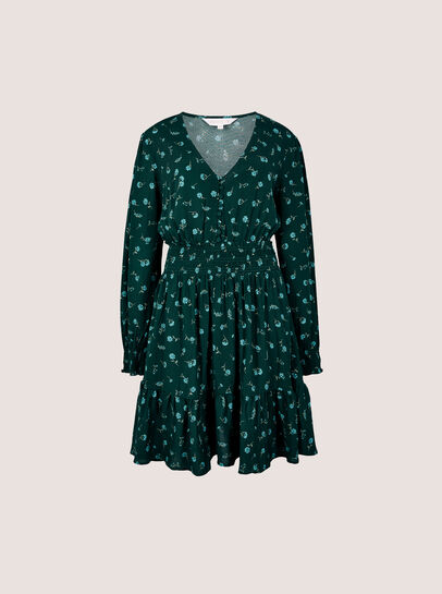 Vintage Floral Crepe Mini Dress
