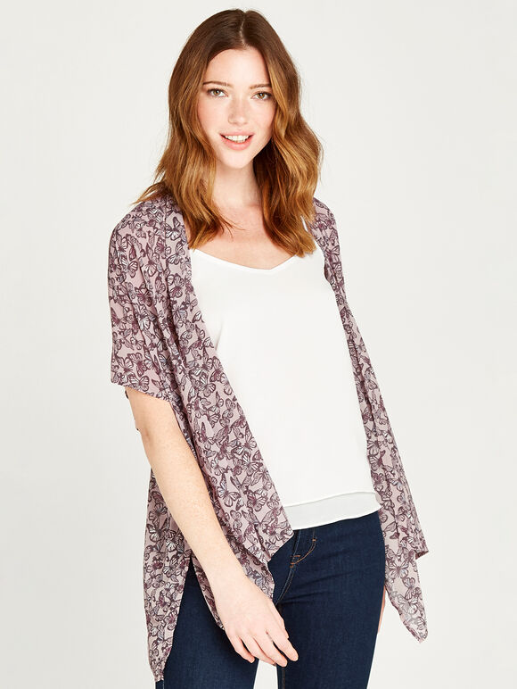 Butterfly Kaleidoscope Kimono, Pink, large