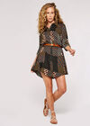 Patchwork Shirt Mini Dress, Rust, large