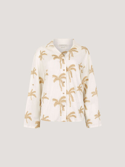 Embroidered Palm Trees Shirt