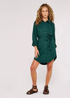 Chevron Jacquard Shirt Dress, Green, large